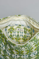 POL Ruffle Trim Quilted Cotton Crossbody Bag in Green Multi