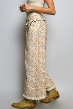 Load image into Gallery viewer, POL Floral Wide-Leg Pants With Lace Trim in Honey Floral
