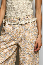 Load image into Gallery viewer, POL Floral Wide-Leg Pants With Lace Trim in Honey Floral

