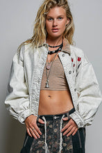 Load image into Gallery viewer, POL Floral Embroidered Jacket in Stone/Camel
