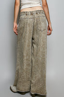POL High Rise Terry Knit Pants in Dusty Choco