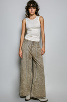 POL High Rise Terry Knit Pants in Dusty Choco