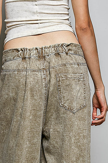 POL High Rise Terry Knit Pants in Dusty Choco