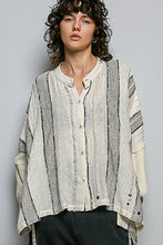 Load image into Gallery viewer, POL OVERSIZED Textured Panel Shirt in Black Multi

