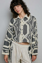 Load image into Gallery viewer, POL Frayed Trim Woven Shirt Jacket in Natural Multi
