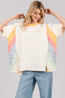 Sage+Fig Sunset Colorblock OVERSIZED Top in Cream