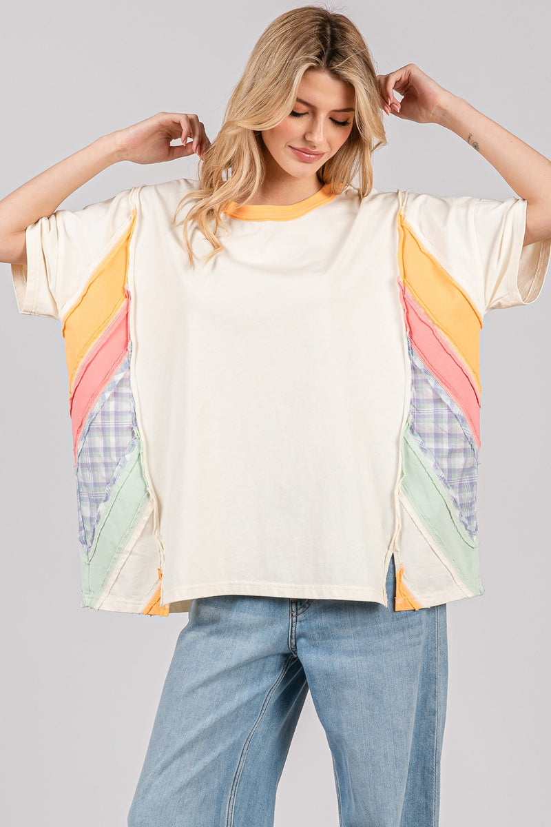 Sage+Fig Sunset Colorblock OVERSIZED Top in Cream – June Adel