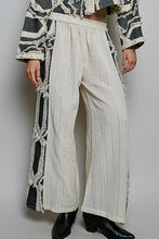 Load image into Gallery viewer, POL Frayed Trim Wide-Leg Woven Pants in Natural Multi
