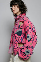 POL Embroidered Lightweight Woven Jacket in Pink