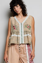 Load image into Gallery viewer, POL Embroidered Twill Vest in Dusty Olive

