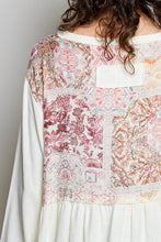 Load image into Gallery viewer, POL Baby Doll Top with Mixed Print Ruffle Details in Vanilla Cream
