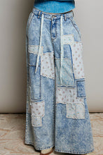 Load image into Gallery viewer, POL Wide Leg Patched Pants in Denim Multi
