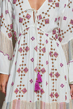 Load image into Gallery viewer, POL Merrow Edge Tiered Cotton Maxi Dress in Ivory Multi
