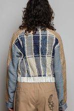 Load image into Gallery viewer, POL Textured Multi-Color Stripe Zip-Up Jacket in Denim Multi
