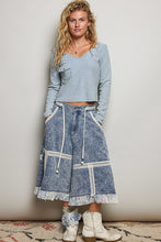 Load image into Gallery viewer, POL Midi Length Pants with Lace Ruffle Details in Denim
