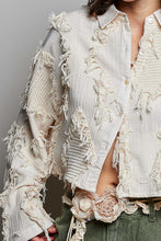 Load image into Gallery viewer, POL Solid Color Textured and Fringe Top in Natural
