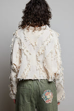 Load image into Gallery viewer, POL Solid Color Textured and Fringe Top in Natural
