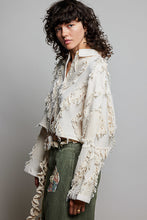 Load image into Gallery viewer, POL Solid Color Textured and Fringe Top in Natural
