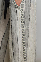 POL Wide Leg Textured Striped Pants in Black