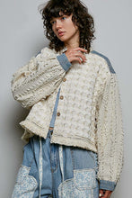 Load image into Gallery viewer, POL Textured Woven Fringe Jacket in Natural Multi
