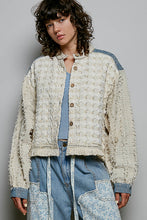 Load image into Gallery viewer, POL Textured Woven Fringe Jacket in Natural Multi
