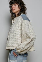 Load image into Gallery viewer, POL Textured Woven Fringe Jacket in Natural Multi

