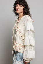 Load image into Gallery viewer, POL Mixed Fabric Hooded Top in Natural
