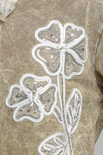 Load image into Gallery viewer, POL Floral Appliqué Hooded Knit Jacket in Dusty Choco
