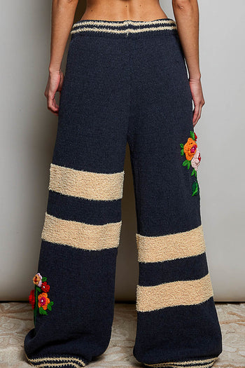 POL Knit Chenille Pants in Charcoal Multi