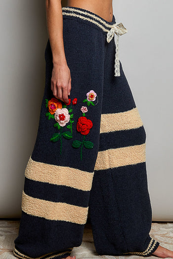POL Knit Chenille Pants in Charcoal Multi