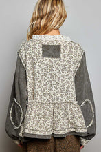 Load image into Gallery viewer, POL Vintage Washed Floral Gauze Balloon Sleeve Top in Olive/Natural
