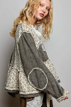 Load image into Gallery viewer, POL Vintage Washed Floral Gauze Balloon Sleeve Top in Olive/Natural
