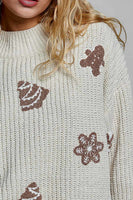 POL Chenille Christmas Sweater in Cream