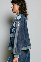 POL Vintage Thermal Cardigan in Indigo