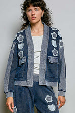 Load image into Gallery viewer, POL Vintage Thermal Cardigan in Indigo
