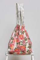 POL Vintage Rose Quilted Tote Bag in Pink Multi