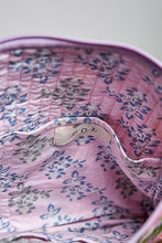 Load image into Gallery viewer, POL Floral Quilted Ruffle Trim Pouch in Lavender Multi
