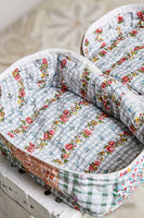 POL Floral Plaid Patchwork Quilted Tote Bag in Pink/Sage