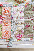 Load image into Gallery viewer, POL Floral Plaid Patchwork Quilted Tote Bag in Pink/Sage
