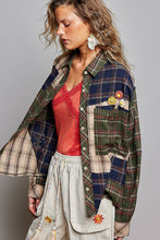 Load image into Gallery viewer, POL Mixed Plaid Button Down Top in Green Multi
