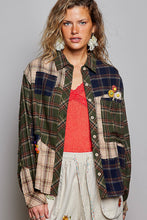 Load image into Gallery viewer, POL Mixed Plaid Button Down Top in Green Multi
