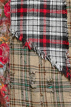 Load image into Gallery viewer, POL Mixed Plaid Patchwork Lace Trim Top in Red Multi
