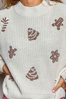 POL Chenille Christmas Sweater in Cream