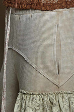 Load image into Gallery viewer, POL Thermal Knit Pants with Contrasting Layered Mixed Ruffle Legs in Sand
