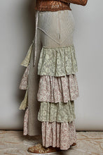 Load image into Gallery viewer, POL Thermal Knit Pants with Contrasting Layered Mixed Ruffle Legs in Sand
