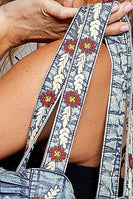 POL Denim Tote Bag With Embroidered Details in Denim