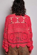 Load image into Gallery viewer, POL Crochet Knit Sweater in Apple Red
