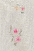 POL Floral Print Button Front Knit Cardigan in Cream