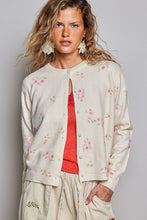 Load image into Gallery viewer, POL Floral Print Button Front Knit Cardigan in Cream
