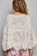 Load image into Gallery viewer, POL Sheer Crochet Lace Blouse in Cream
